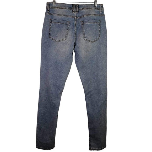 The Perfect Jean NYC Mens Size 33X36 Athletic Fit Stretch Blue Wash Distressed - Picture 3 of 10